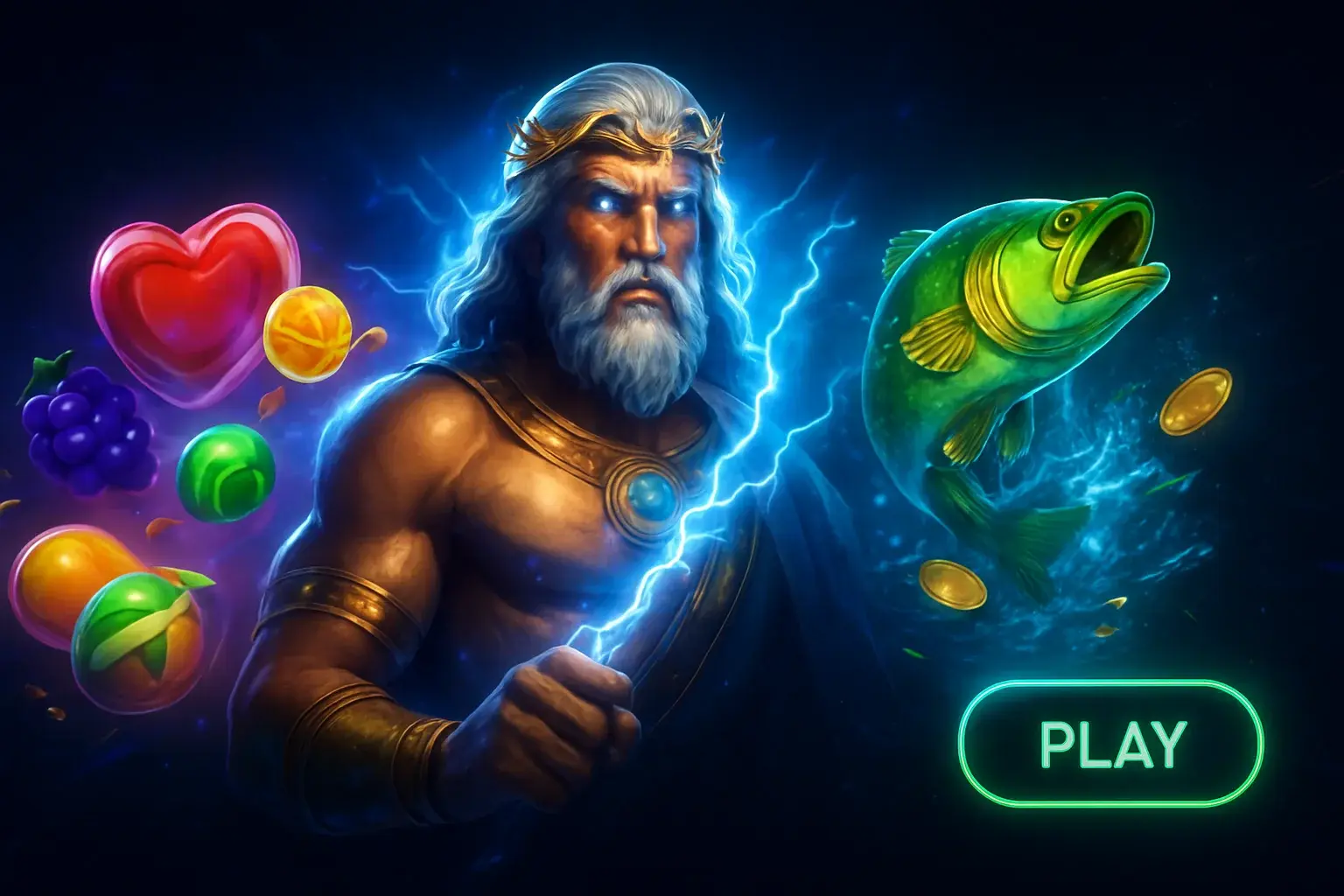 Ultra-high quality digital collage of Gates of Olympus, Sweet Bonanza, and Big Bass Bonanza slot games with glowing effects and cinematic lighting